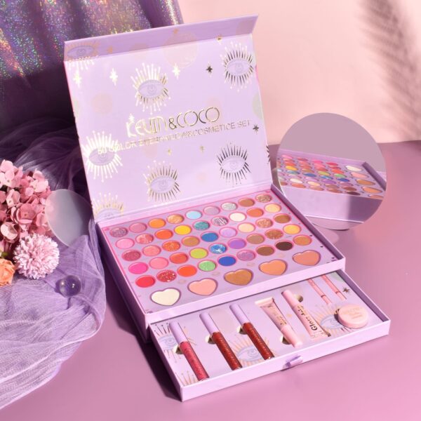 Set 13 Produse de Machiaj, KEVIN & COCO, Moonlight, 50 culori, 29 x 23 cm - imagine 3