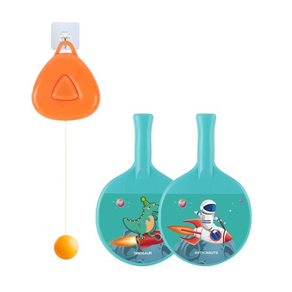 Set Palete pentru Tenis de Masa, , pentru Copii, Accesoriu de Agatat Inclus, 2 Mingi, Design Animat, Albastru