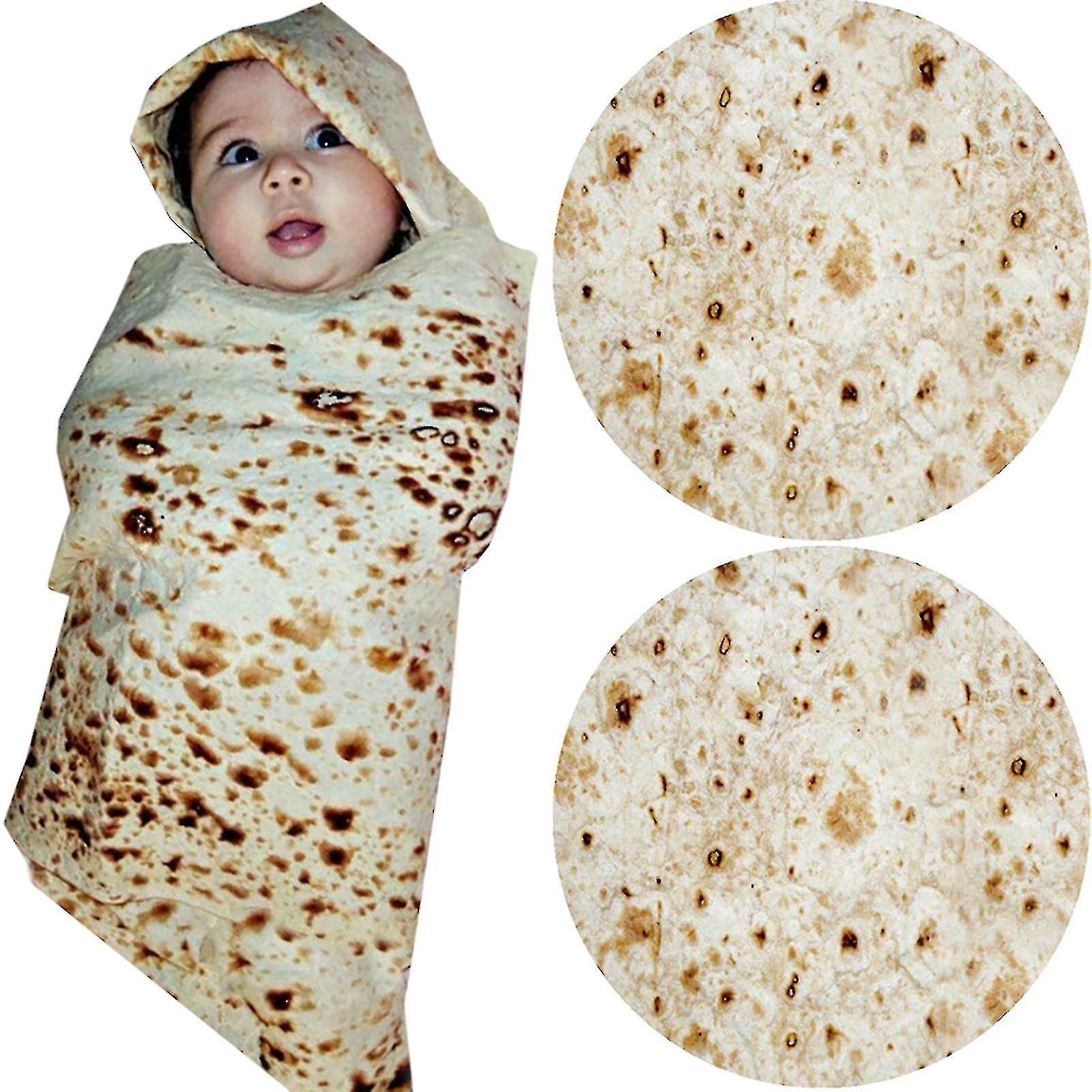 Set patura flanel si caciula , forma lipie, pentru nou-nascuti, material poliester, 85 cm, crem - imagine 3