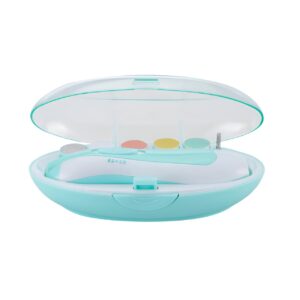 Set Pila Electrica pentru Copii si Bebelusi, , ABS, 6 Accesorii, cu Lumina LED, Albastru Alb