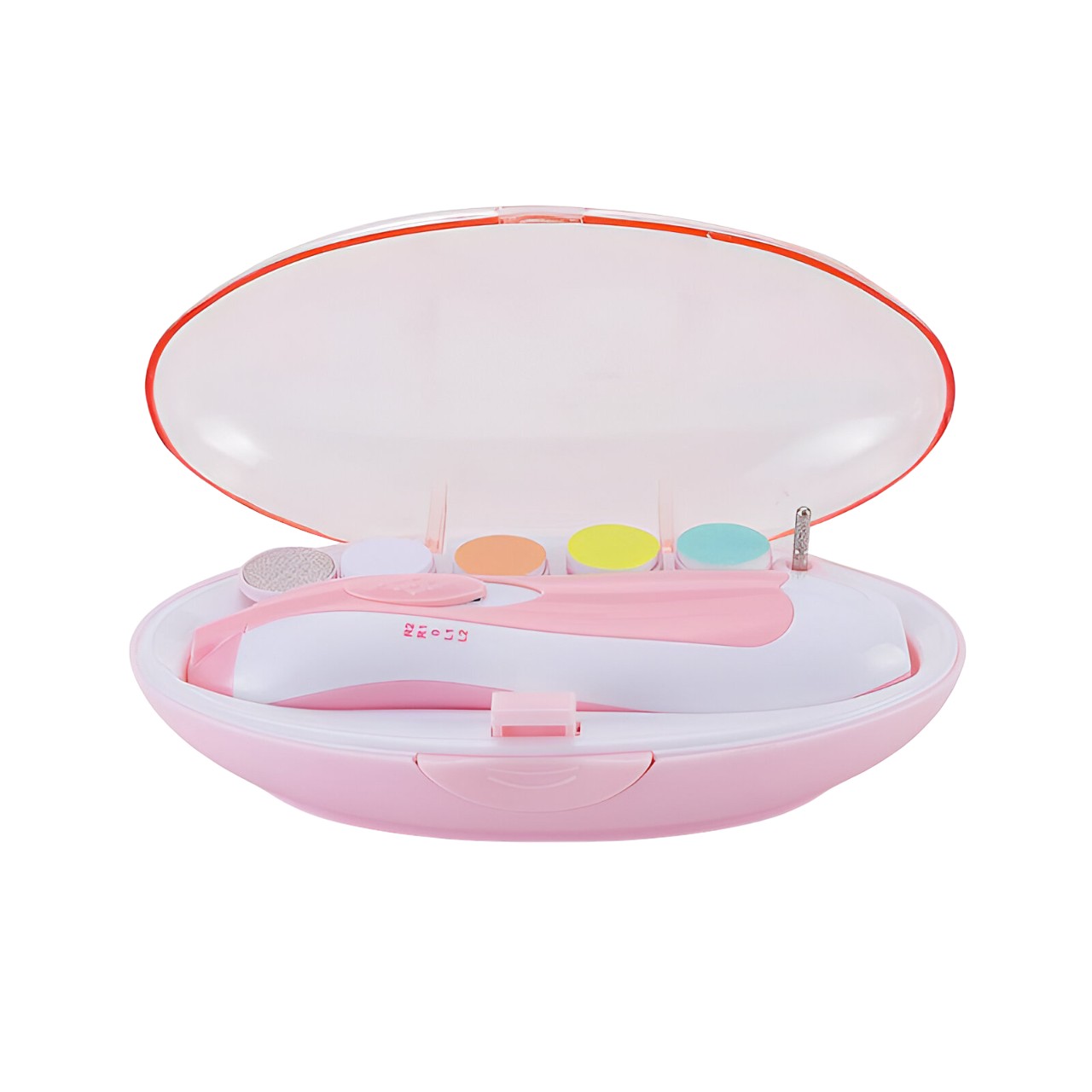 Set Pila Electrica pentru Copii si Bebelusi, , ABS, 6 Accesorii, cu Lumina LED, Roz Alb