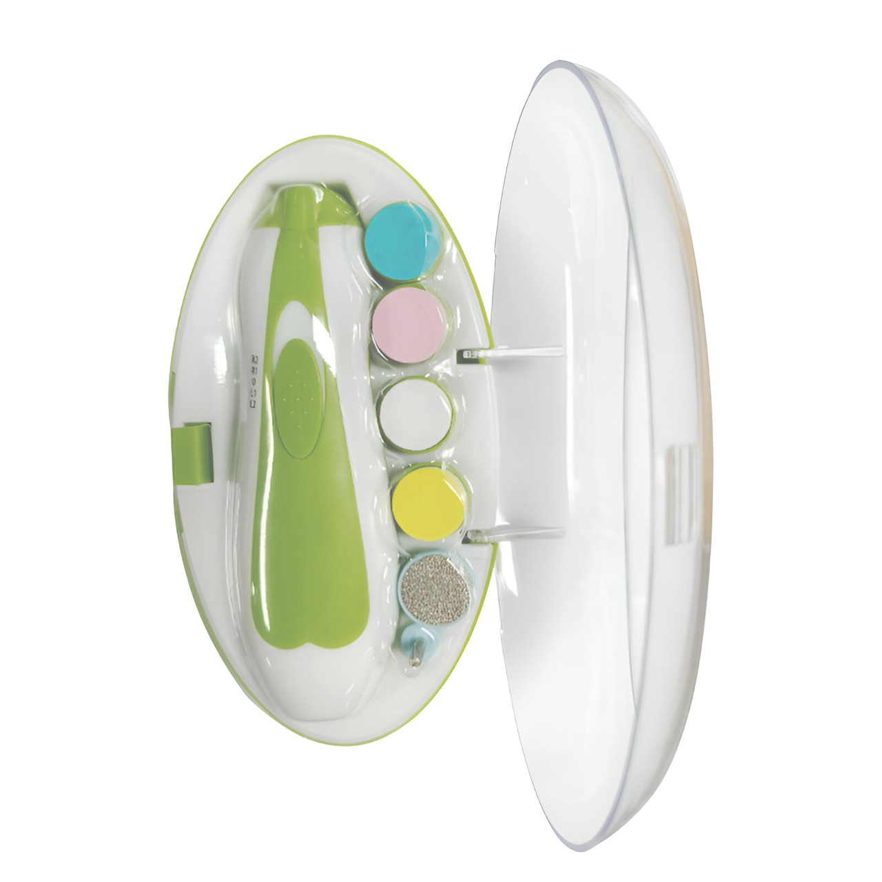 Set Pila Electrica pentru Copii si Bebelusi, , ABS, 6 Accesorii, cu Lumina LED, Verde Alb