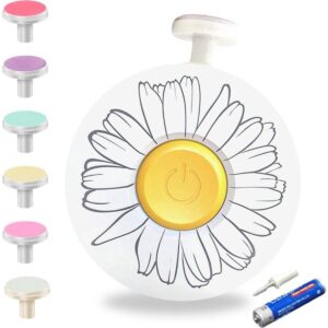 Set Pila Electrica pentru Copii si Bebelusi, , ABS, Incarcare USB, Model cu Flori, 6 Accesorii, cu Lumina LED, Alb