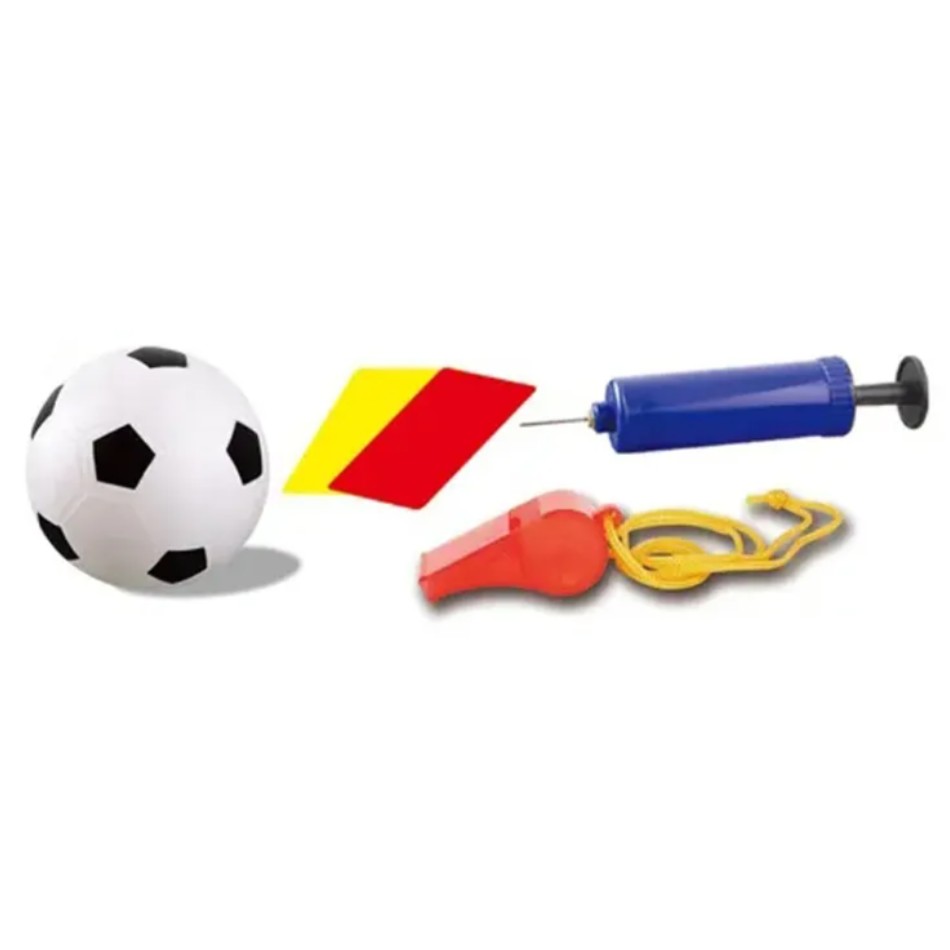 Set Poarta de Fotbal pentru Copii, , 60x90 cm, Minge, Cartonase, Pompa, Fluier, Interactiv, Distractiv, Galben - imagine 3