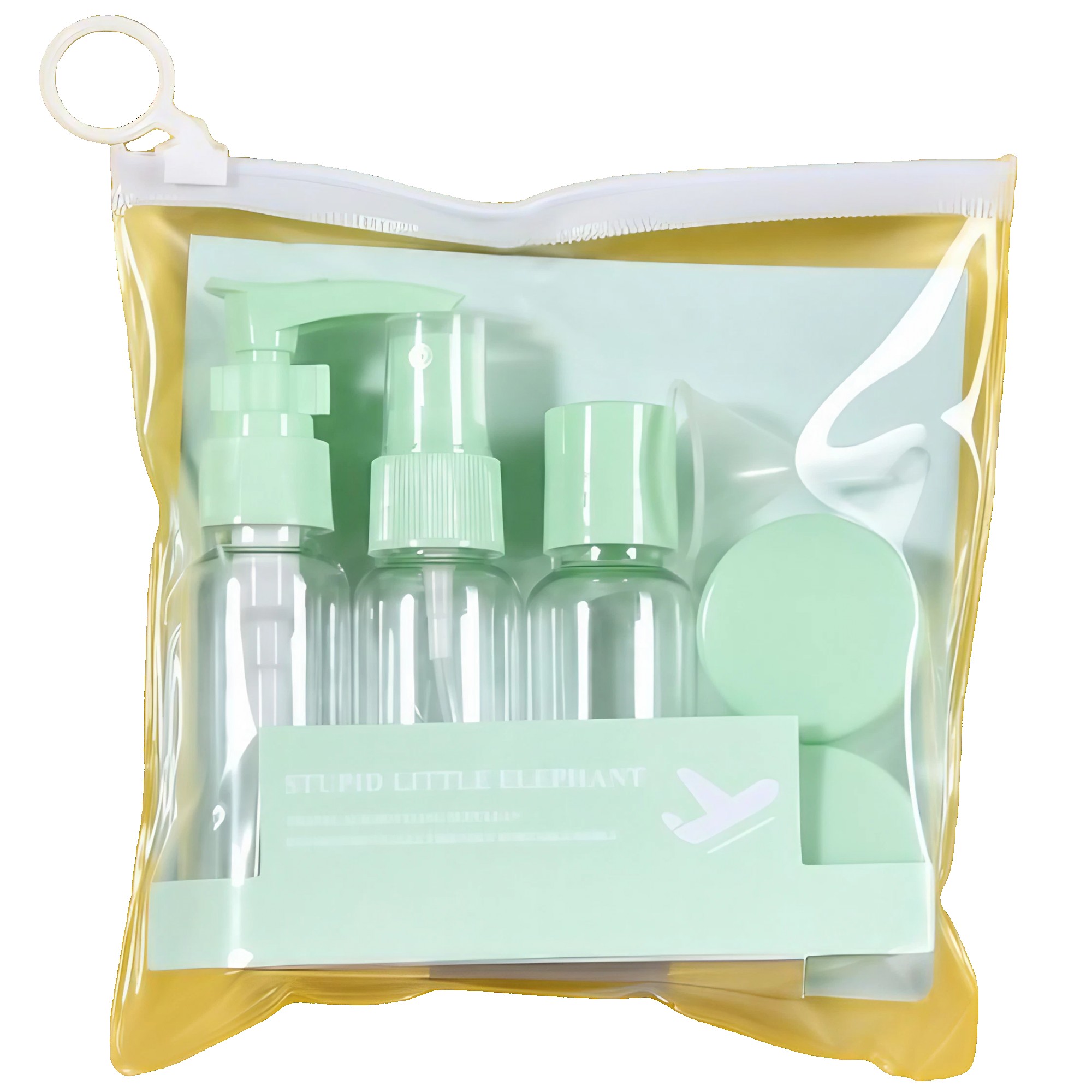Set Recipiente pentru Cosmetice, , 5 Piese, cu Gentuta, pentru Calatorii, Reutilizabile, Verde, Material Plastic, 40 ml, 10g