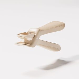 Cleste pentru Boluri, , Anti-Alunecare, din ABS si Silicon, Extindere, pentru Oale, Tigai, de Uz Casnic, Rezistent la Temperaturi Inalte, 16x 10.5 x 3.6 cm Bej