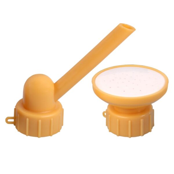 Set 2 capace de sticla pentru irigat florile , stropitoare si teava, practic si usor de utilizat, portabil, reutilizabil, 8 x 7.5 cm, galben