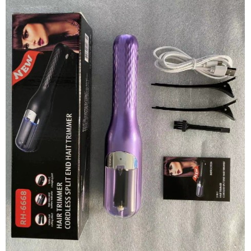 Aparat de Reparare a Varfurilor Despicate, , Netezirea Firului de Par, din ABS+PC, cu Ioni Negativi, Baterie 500 mAh, 24.8 x 5.3 x 5 cm, Mov - imagine 3