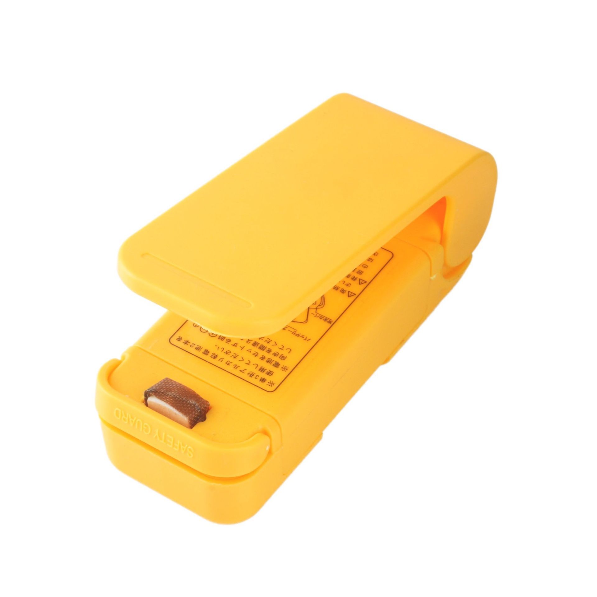 Mini Aparat de Sigilat Pungi cu Baterii, , Etansare prin Caldura, Spate Magnetic, Portabil, 9.7x3 cm, Galben