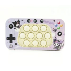 Jucarie interactiva tip consola pentru copii , speed push whack-a-mole, joc de viteza pop it, material ABS/silicon, cu nivele, sunete si lumini, 15.5 x 7.6 x 5.3 cm, model elfi, mov