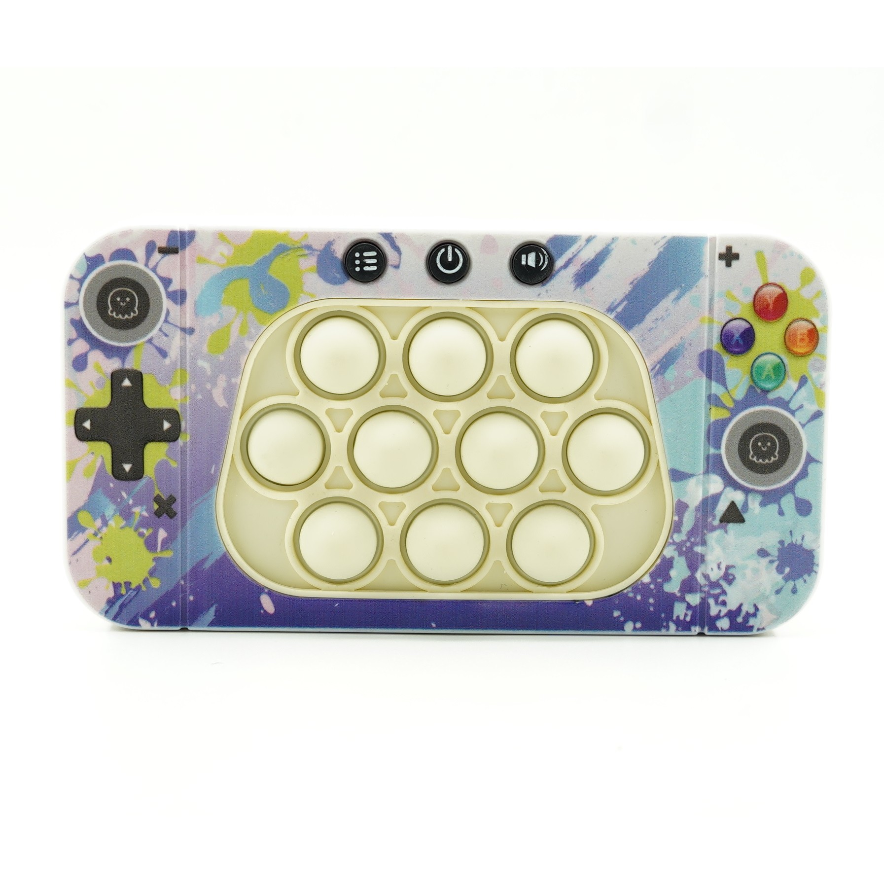 Jucarie interactiva tip consola pentru copii , speed push whack-a-mole, joc de viteza pop it, material ABS/silicon, cu nivele, sunete si lumini, 15.5 x 7.6 x 5.3 cm, model culori, multicolor