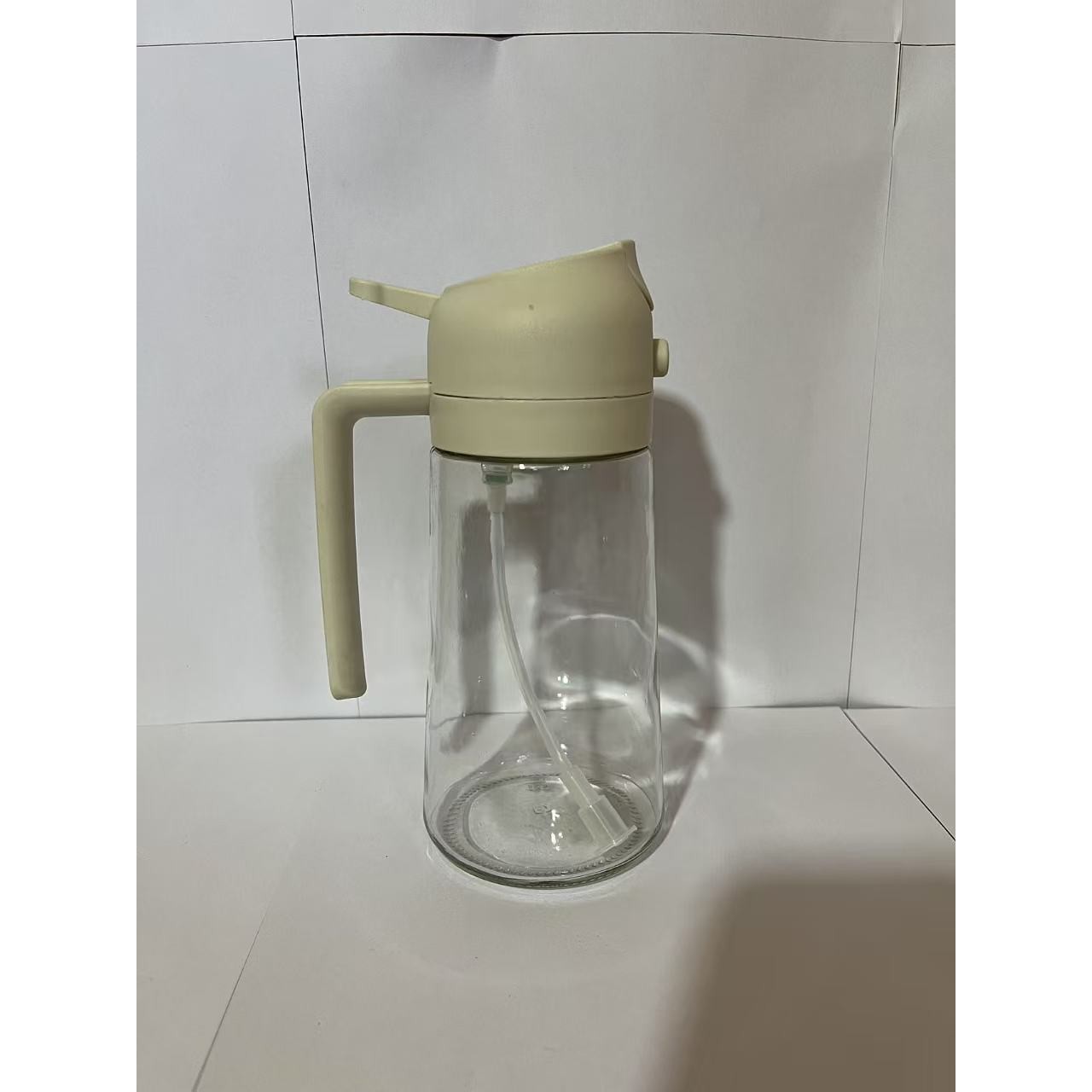 Recipient Ulei 2 in 1, , Functie Spray & Turnare, din Sticla, Fara Scurgere, 18.5 x 7.7 cm, 470 ml, Alb - imagine 2