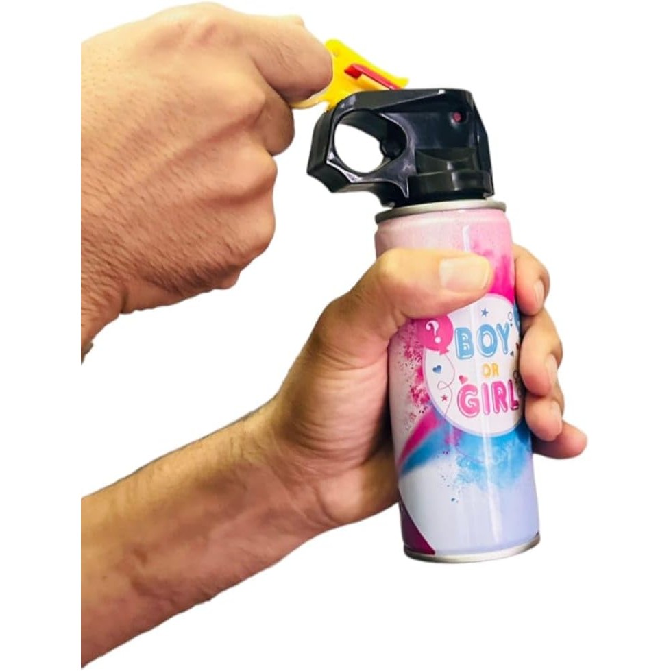 Spray Gender Reveal, , 260 ml, din Amidon de Porumb, Dezvaluire Gen Bebelusi, Albastru - imagine 3