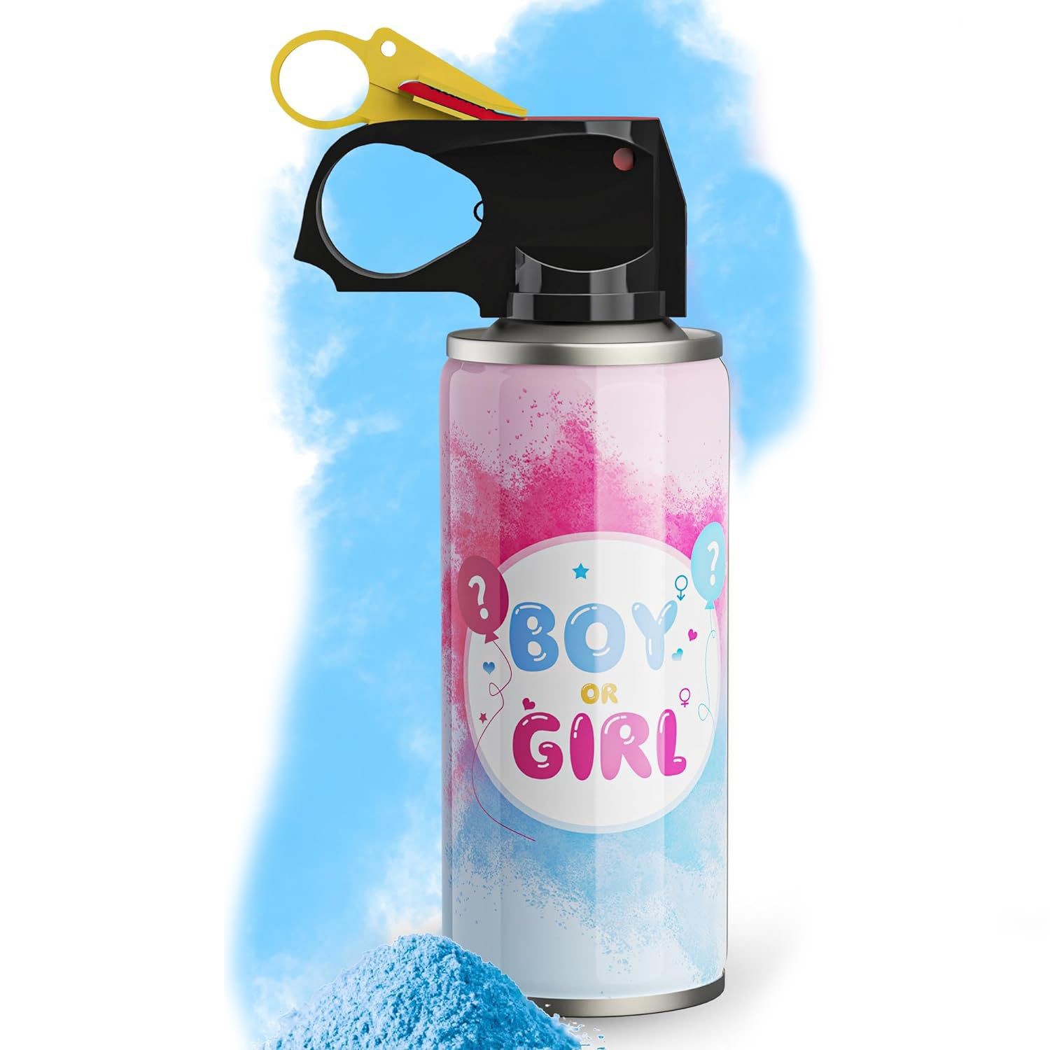 Spray Gender Reveal, , 260 ml, din Amidon de Porumb, Dezvaluire Gen Bebelusi, Albastru