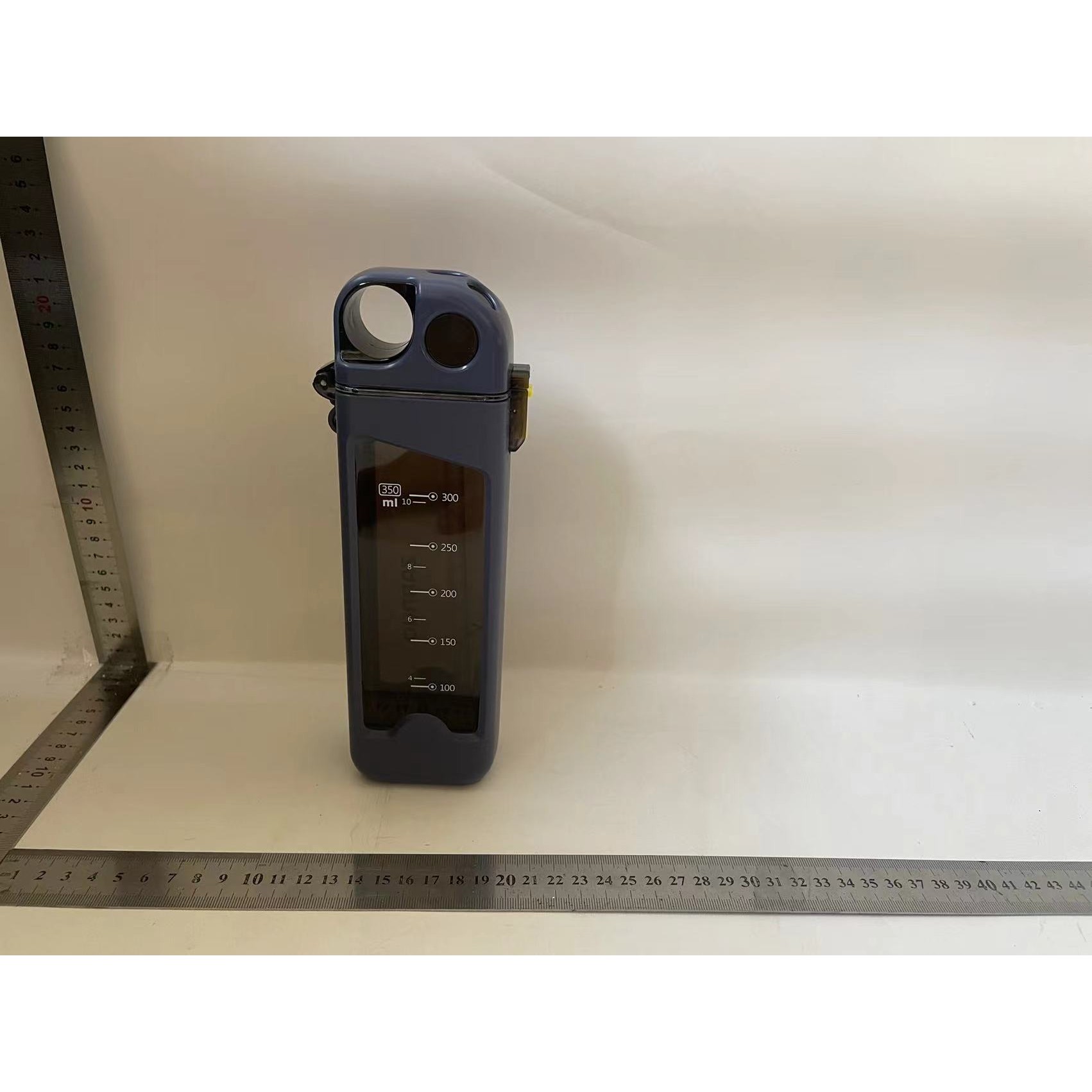 Sticla de Apa pentru Sport, , 350 ml, cu Pai si Capac, 23x7x4.4 cm, Buton de Blocare, din PC, Albastru - imagine 2