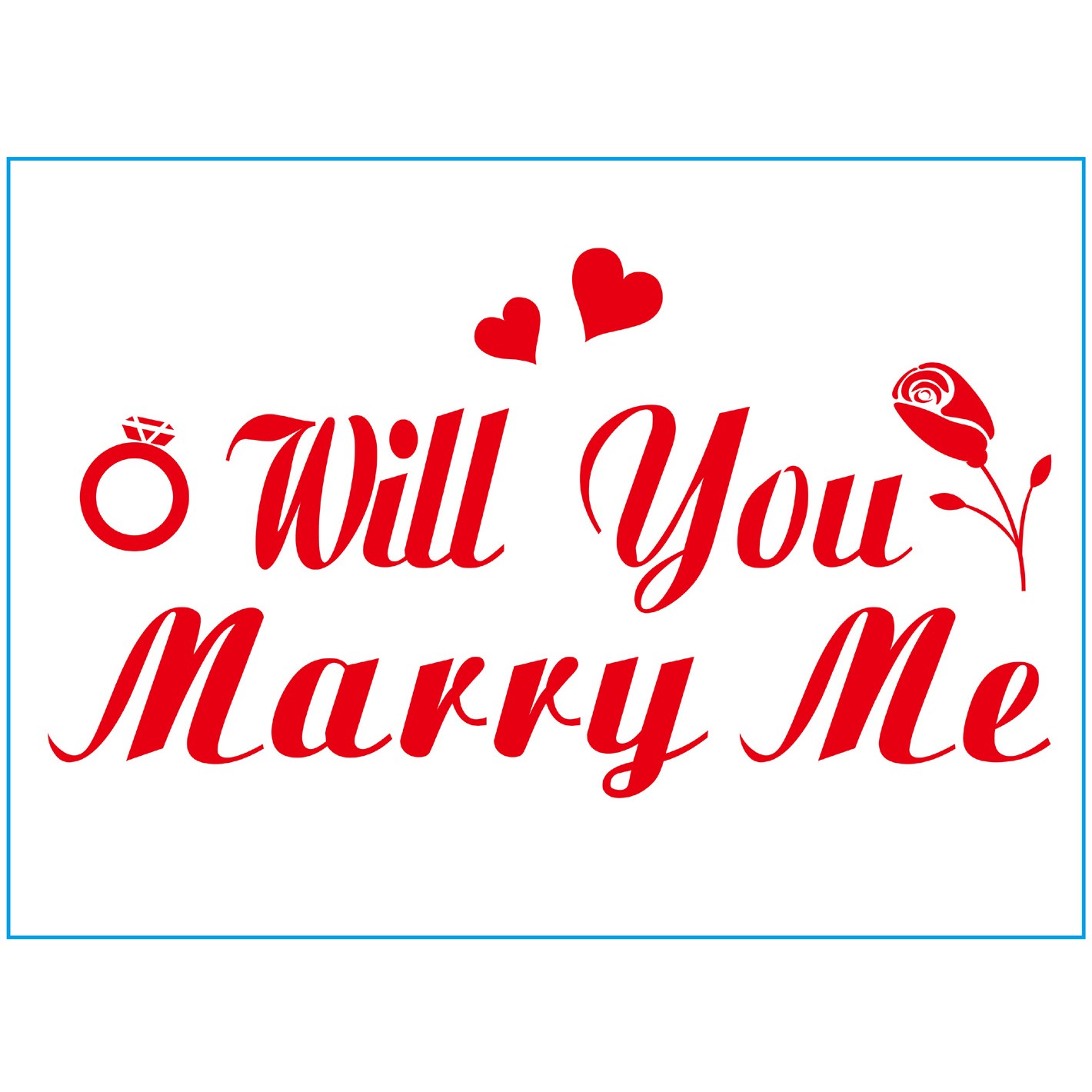 Sticker Autocolant, , Tematica Nunta, Model Scris Will You Marry Me, 21x29 cm, Rosu - imagine 3