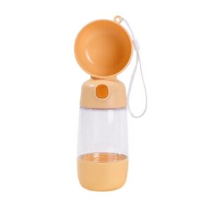 Sticla Animale, , Portabila, pentru Hrana si Apa, din ABS, 400 ml/182 ml, 25.5 x 8 x 9 cm, Galben