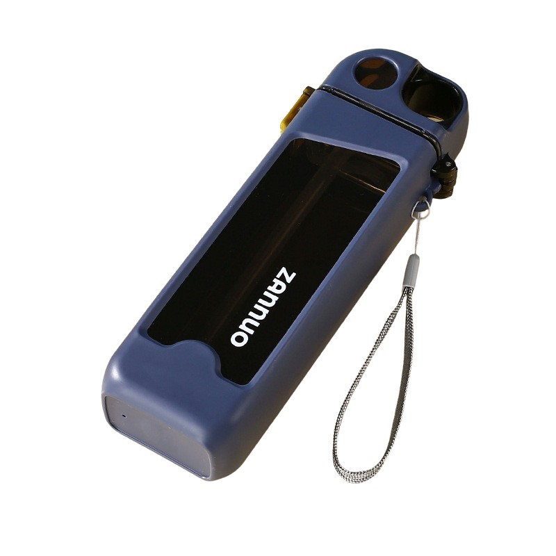 Sticla de Apa pentru Sport, , 350 ml, cu Pai si Capac, 23x7x4.4 cm, Buton de Blocare, din PC, Albastru