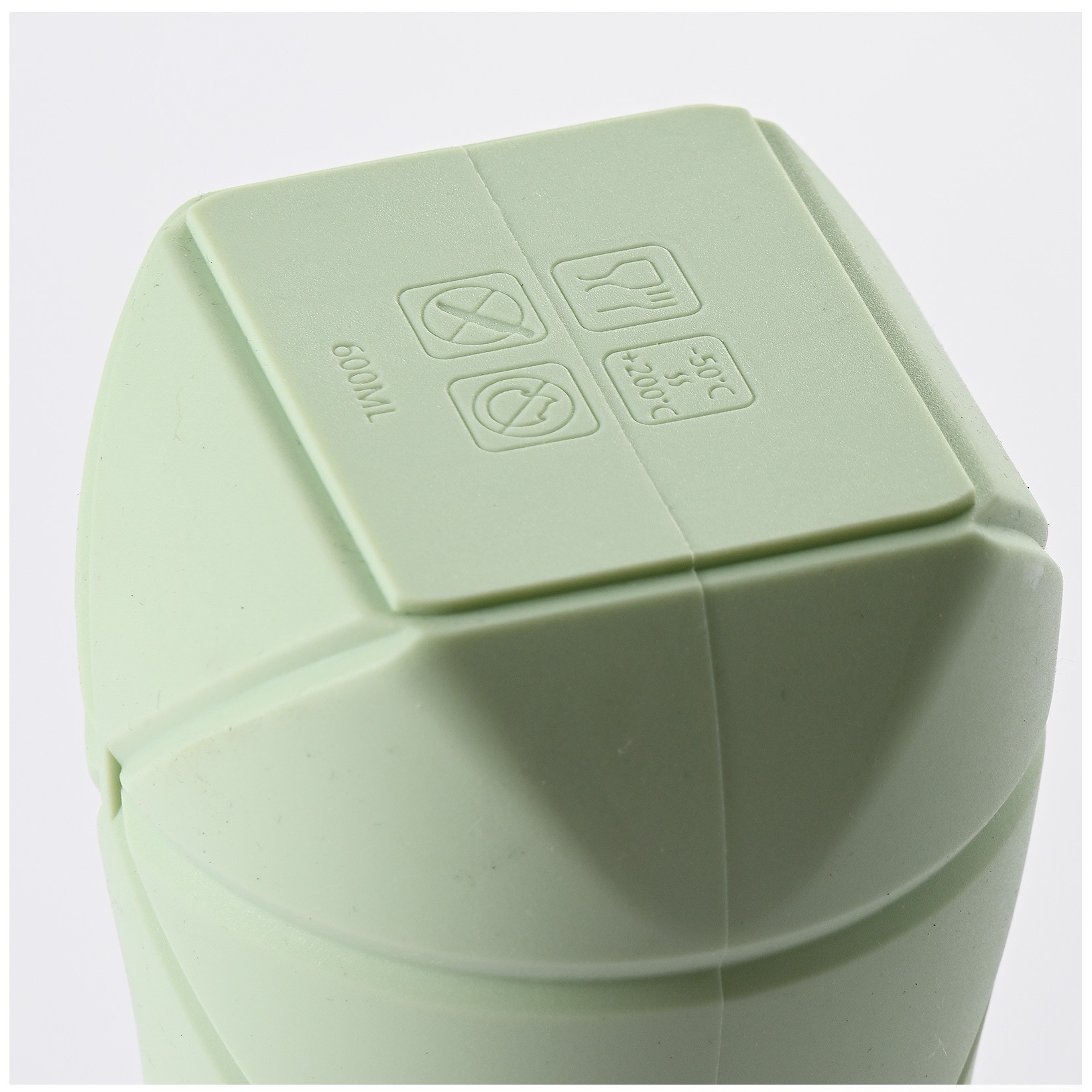 Sticla de apa pliabila , din silicon,reutilizabila, rezistenta la temepreturi ridiate, usor de depozitat si carat, 22 x 7.8 cm, 600 ml, verde - imagine 3