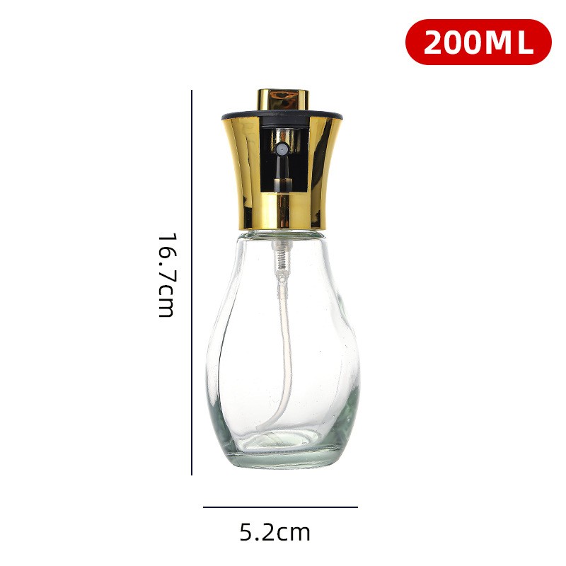 Sticla de ulei cu Pulverizator, , Sticla pentru Lichide de Bucatarie, Otet, Sos, 16.7 x 5.2 cm, Volum 200 ml, Gold - imagine 2