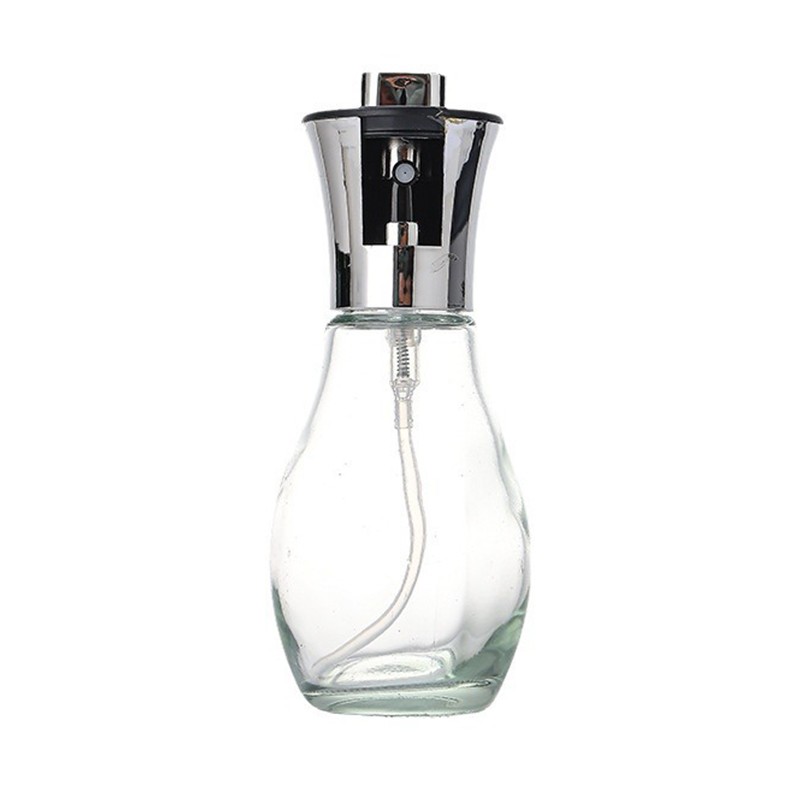 Sticla de ulei cu Pulverizator, , Sticla pentru Lichide de Bucatarie, Otet, Sos, 16.7 x 5.2 cm, Volum 200 ml, Silver