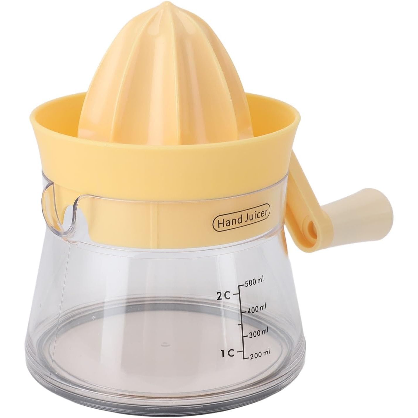 Storcator de Citrice Manual, , Rezistente, Usor de Folosit si Depozitat, Durabil, Calitativ, 16.5x13cm, Transparent/ Galben