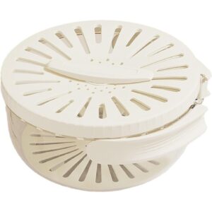 Strecuratoare 2 in 1 pentru Fructe si Legume, , Cos de Scurgere si Cutie de Depozitare, 15.5 x 8.3 cm, din PP, cu Maner si Capac, Alb
