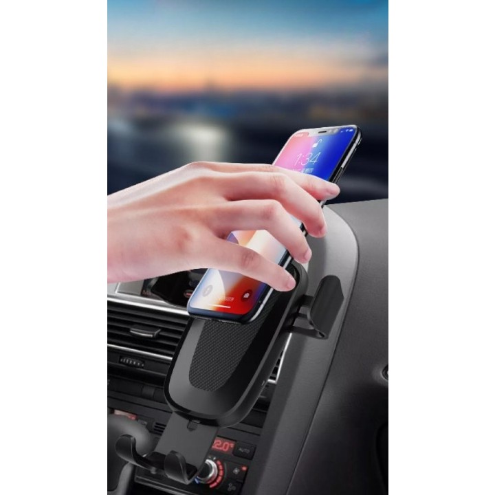 Suport auto cu incarcare wireless (inductie), Fast Charge WUW W2 negru - imagine 3