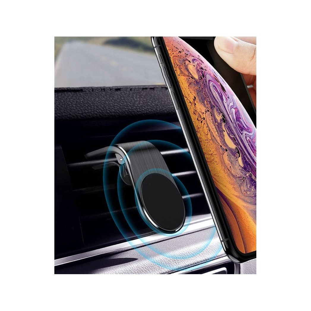 Suport auto , cu magneti puternici neodim, pentru telefon, tableta, gps, cu prindere pe grila de ventilatie, Negru - imagine 4