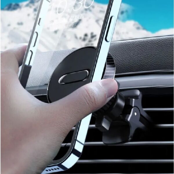 Suport Auto Magnetic  360 grade cu prindere de grila de aerisire, 50 mm, Ajustabil, 4 Magneti  incorporati, Negru - imagine 4