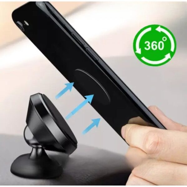 Suport Auto Magnetic , pentru Telefon BK1, Rotire 360 grade, Negru - imagine 2