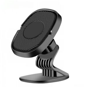 Suport Auto Magnetic  360 grade cu adeziv, 53 mm, Holder JS - 668, compatibil cu dispozitive intre 4" - 7", Ajustabil, 6 Magneti NeodymiumÂ  incorporati, Negru