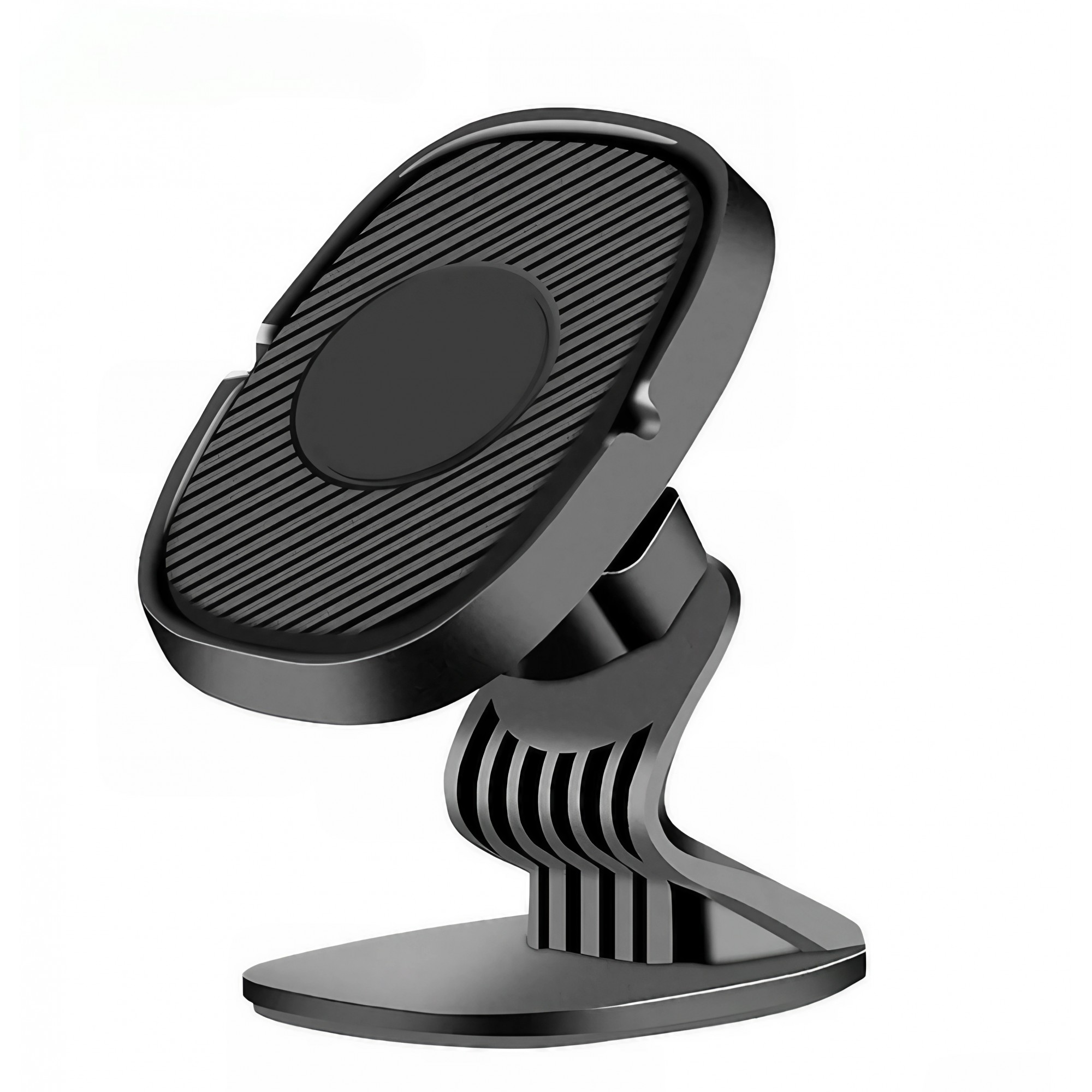 Suport Auto Magnetic  360 grade cu adeziv, 53 mm, Holder JS - 668, compatibil cu dispozitive intre 4" - 7", Ajustabil, 6 Magneti Neodymium  incorporati, Negru