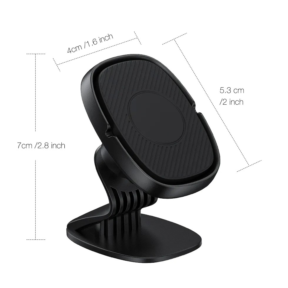 Suport Auto Magnetic  360 grade cu adeziv, 53 mm, Holder JS - 668, compatibil cu dispozitive intre 4" - 7", Ajustabil, 6 Magneti Neodymium  incorporati, Negru - imagine 4