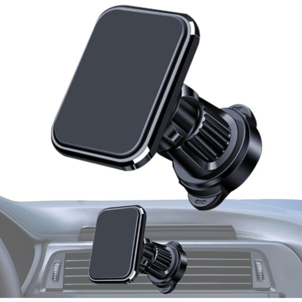 Suport Auto pentru Telefon, , MagSafe, cu Magnet, Prindere Grila de Ventilatie, Detalii Fine, Rotativ 360 de Grade, Plastic Magnet Silicon, 5.1x3.9 cm, Negru - imagine 4
