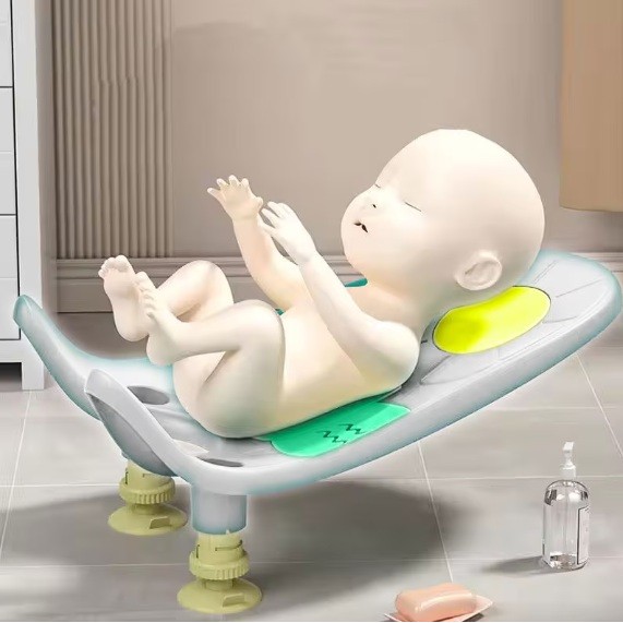 Suport de Baie Bebelusi, , 0-12 luni, Montare pe Chiuveta/Lavoar/Cada, Ventuze Antiderapante cu Intaltime Reglabila, 50 x 24 x 12.5 cm, Alb - imagine 3