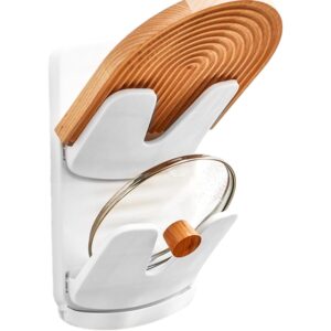 Suport de Bucatarie, , pentru Capace/Tocatoare, din Plastic, Colectare Apa Scursa, Montare fara Perfoarare, 33.3 x 20.7 x 3.5 cm, Alb