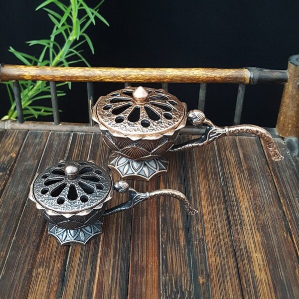 Suport de Tamaiat, , din Aliaj de Zinc, Model Lotus, Ignifug, 9.7 x 4.8 x 4.7 cm, Cupru - imagine 4