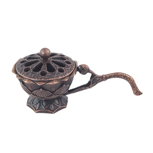 Suport de Tamaiat, , din Aliaj de Zinc, Model Lotus, Ignifug, 9.7 x 4.8 x 4.7 cm, Cupru