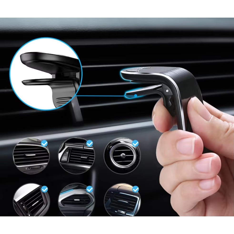 Suport de Telefon, , pentru Ventilatie, din ABS si Magnet, 3.8 x 3.7 x 6.2 cm, Universala, Albastru - imagine 4