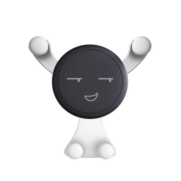 Suport de Telefon, , pentru Ventilatie, din ABS si Silicon, 11 x 10 x 4 cm, pentru Telefon 4.0 - 6.0 inch, Model Smiley Face, Argintiu