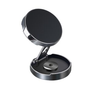 Suport de Telefon, , cu Adeziv, din ABS si Magnet, Pliabil, Diametru 4.4 cm, Universal, Negru