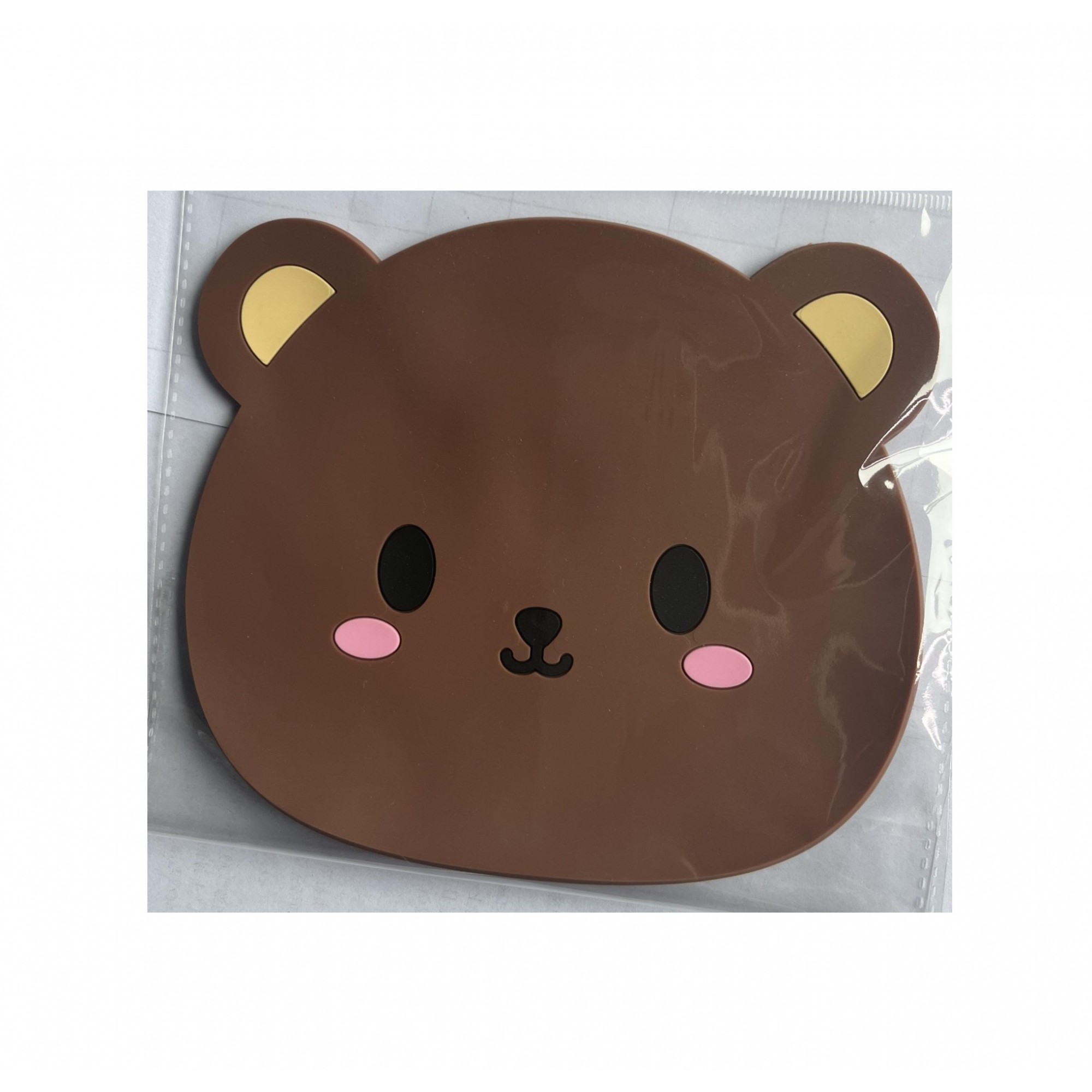 Suport pentru Pahar, , Model Urs, din PVC, 15.5 x 15.5 cm, Rezistent la Caldura, Maro