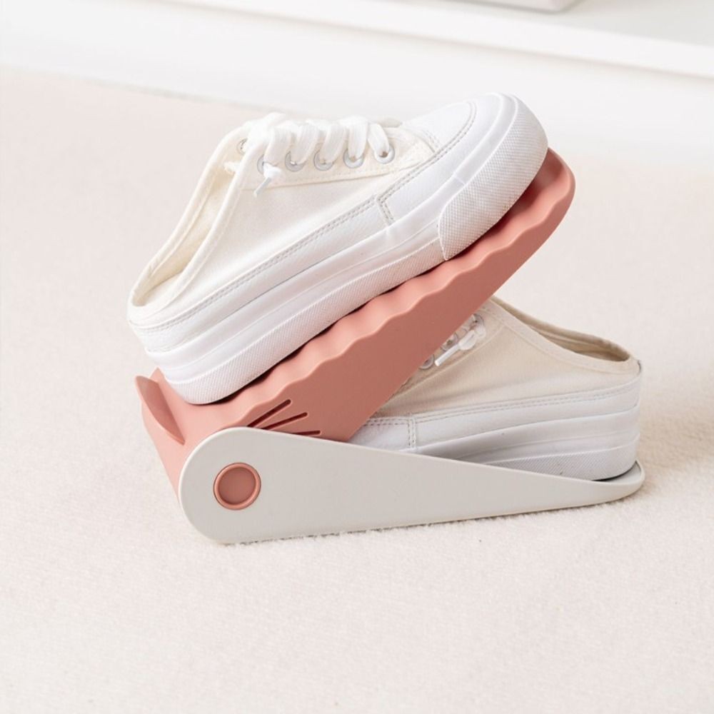 Suport pentru Pantofi, , cu Două Straturi, Organizator, Antiderapant și Durabil, Inălțime Reglabilă, 25.5x11x7.5 cm, Roz, 150 g - imagine 2