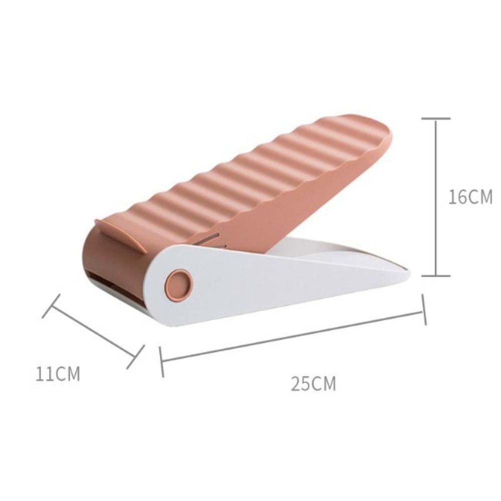 Suport pentru Pantofi, , cu Două Straturi, Organizator, Antiderapant și Durabil, Inălțime Reglabilă, 25.5x11x7.5 cm, Roz, 150 g - imagine 3