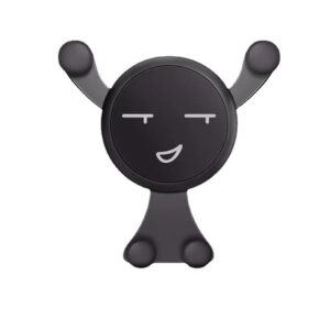 Suport de Telefon, , pentru Ventilatie, din ABS si Silicon, 11 x 10 x 4 cm, pentru Telefon 4.0 - 6.0 inch, Model Smiley Face, Negru