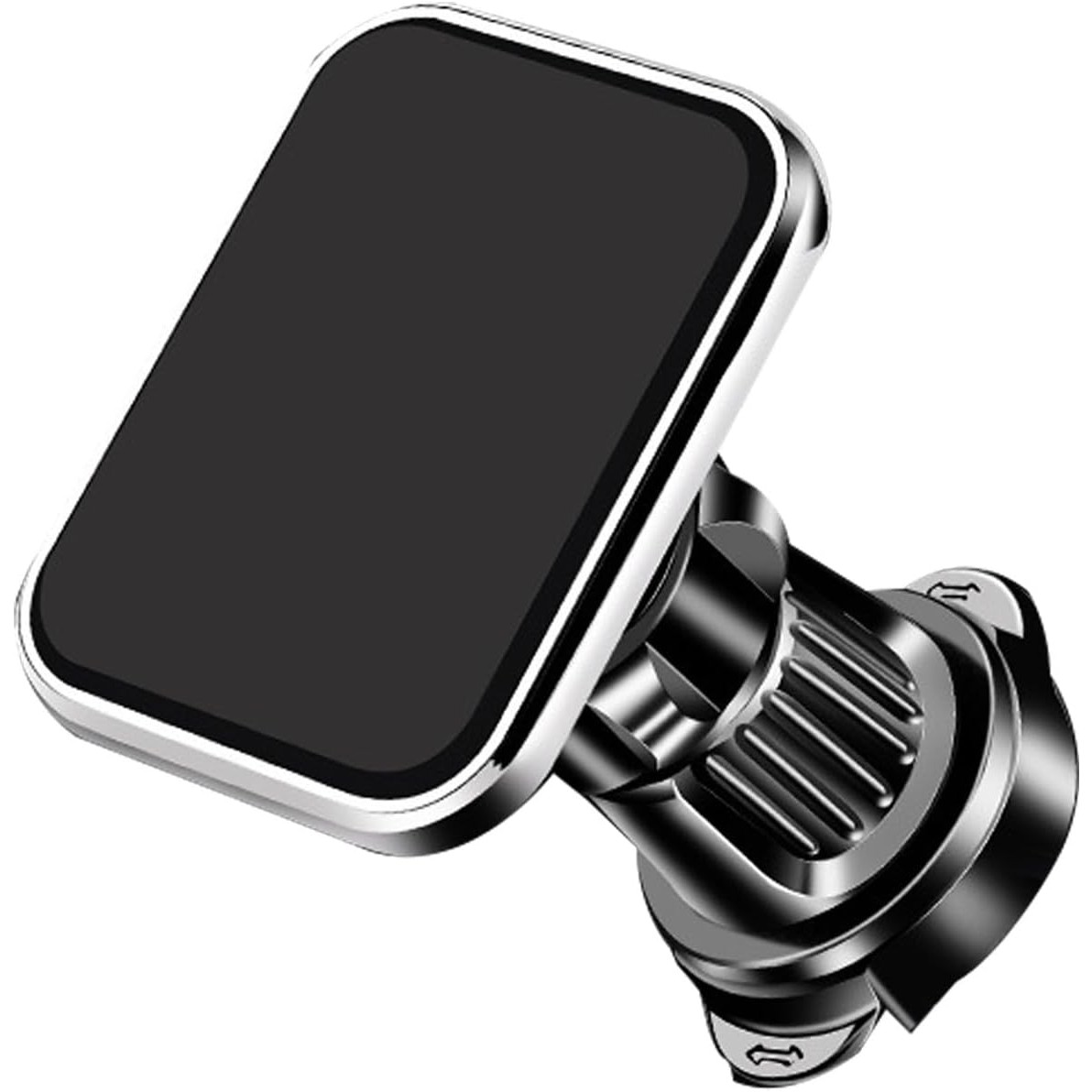 Suport Auto pentru Telefon, , MagSafe, cu Magnet, Prindere Grila de Ventilatie, Detalii Fine, Rotativ 360 de Grade, Plastic Magnet Silicon, 5.1x3.9 cm, Negru Argintiu