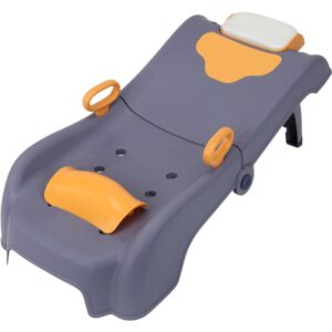 Suport Pliabil pentru Spalat Parul , Pentru Copii, 0 - 16 ani, cu Picioare Antialunecare, Material Polipropilena, Suport Cap Reglabil, cu Manere, 82 x 40 x 28 cm, Bleumarin