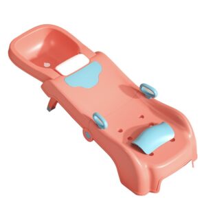 Suport Pliabil pentru Spalat Parul , Pentru Copii, cu Scurgere, cu Picioare Antialunecare, Material Polipropilena, Suport Cap Reglabil, cu Manere, 110 x 35 x 21 cm, Roz