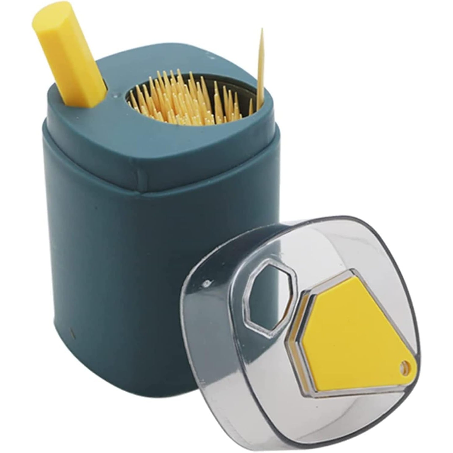 Suport Scobitori, , Automat, cu Buton si Capac, din PP, 9.5x6 cm, Albastru - imagine 4